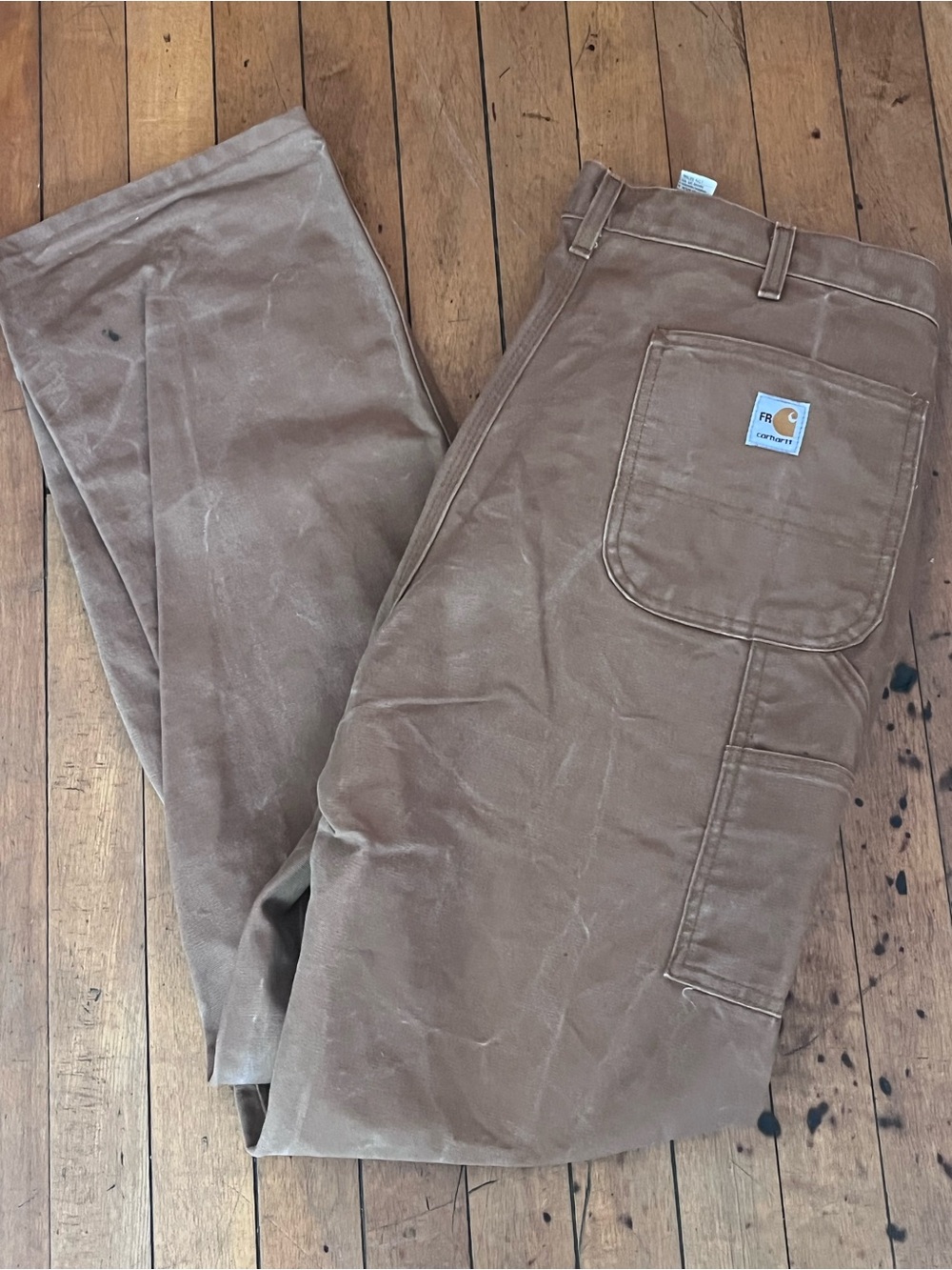 Carhartt Brown FR Men's Work Pants - Durable Canvas Carpenter Style